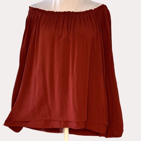 Sanctuary Chantel Tiered Top Blouse Red Orange S - Picture 5 of 9